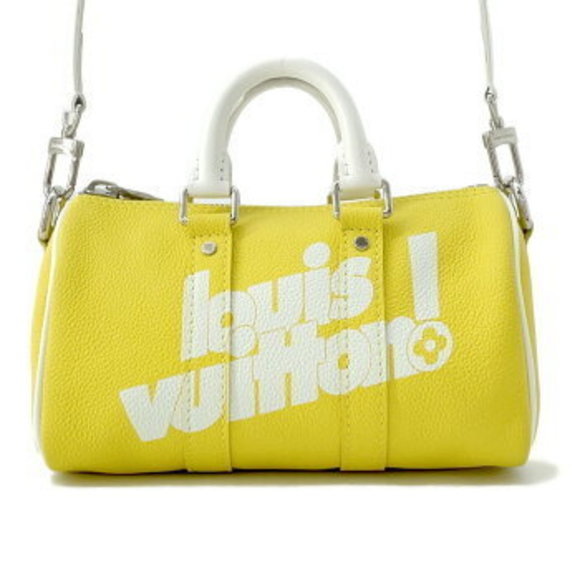 Louis Vuitton Keepall Handbag Taurillon Leather Shoulder Bag White - Picture 1 of 8